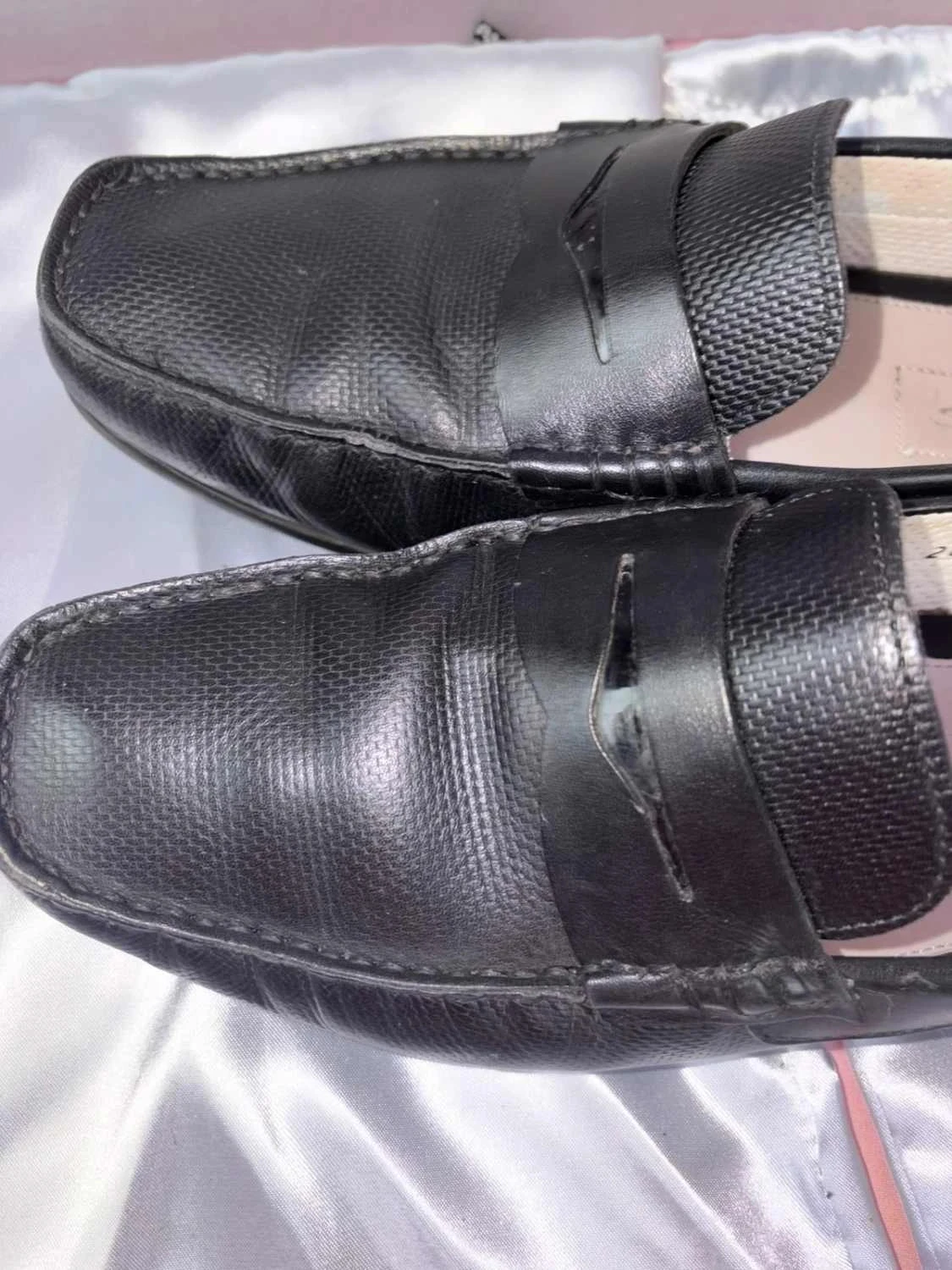 mocassins para homem santoni para amg homem tamanho 41 couro preto – photo 12